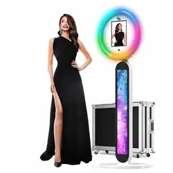 Portable iPad Photo Booth Machine APP Remote Control Selfie Stand With RGB Ring Light For Wedding Events Free Logo With Case