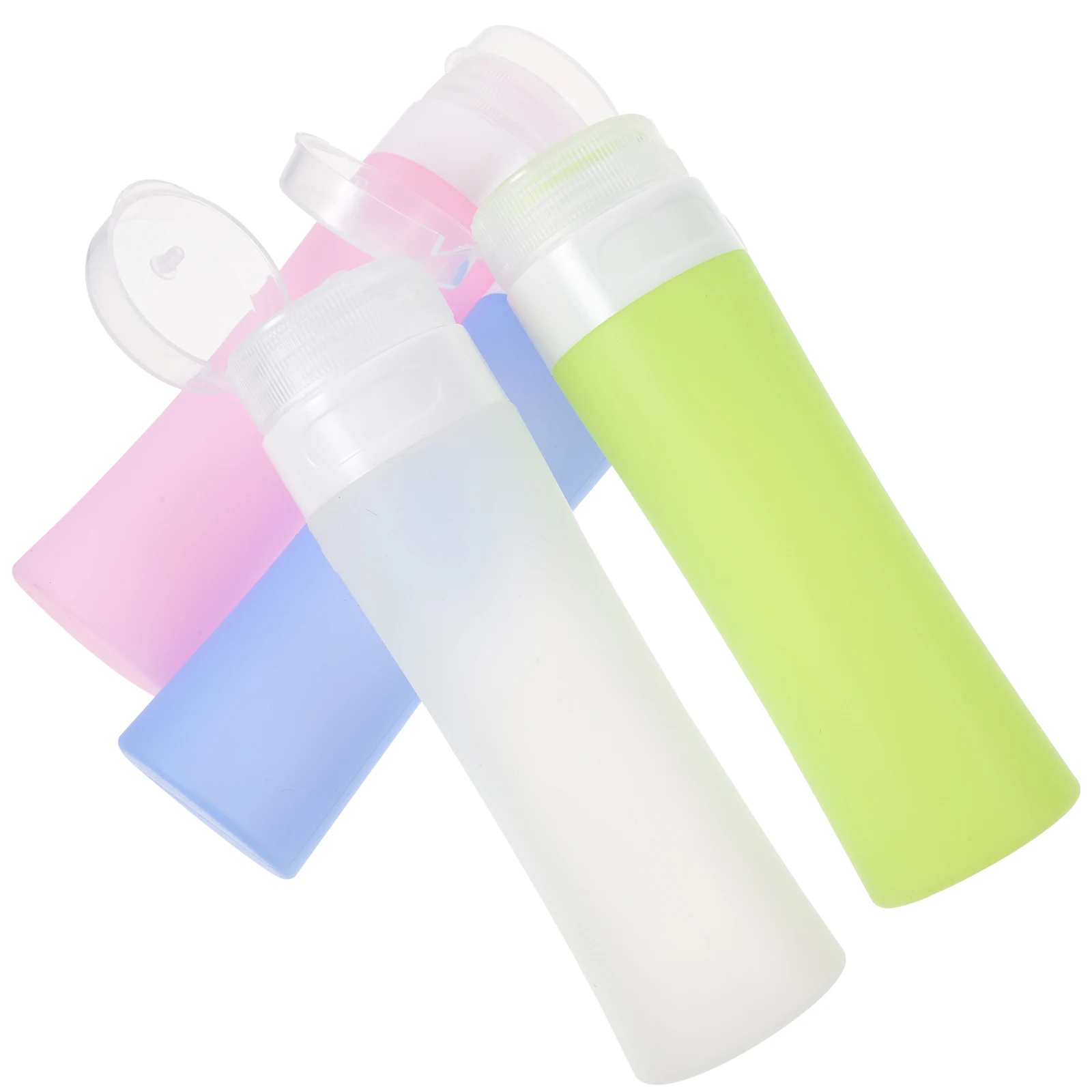 

4pcs Silicone Empty Bottle Portable Lotion Bottle Cosmetics Dispenser Shampoo Bottle for Travel - 80ml (Pink + Blue + Green + Wh