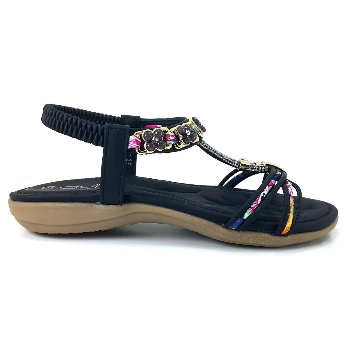 Custom and Comfortable Black Guja 1501 24YS Women's Daily Sandals With 2024 Trend New Season Model Polyurethane Shoes