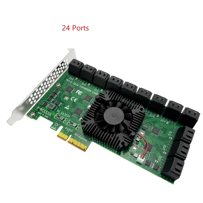 PCI-E to SATA3.0 expansion card 24 port 20 ports 16 12 10 ports SSD solid state drive adapter card