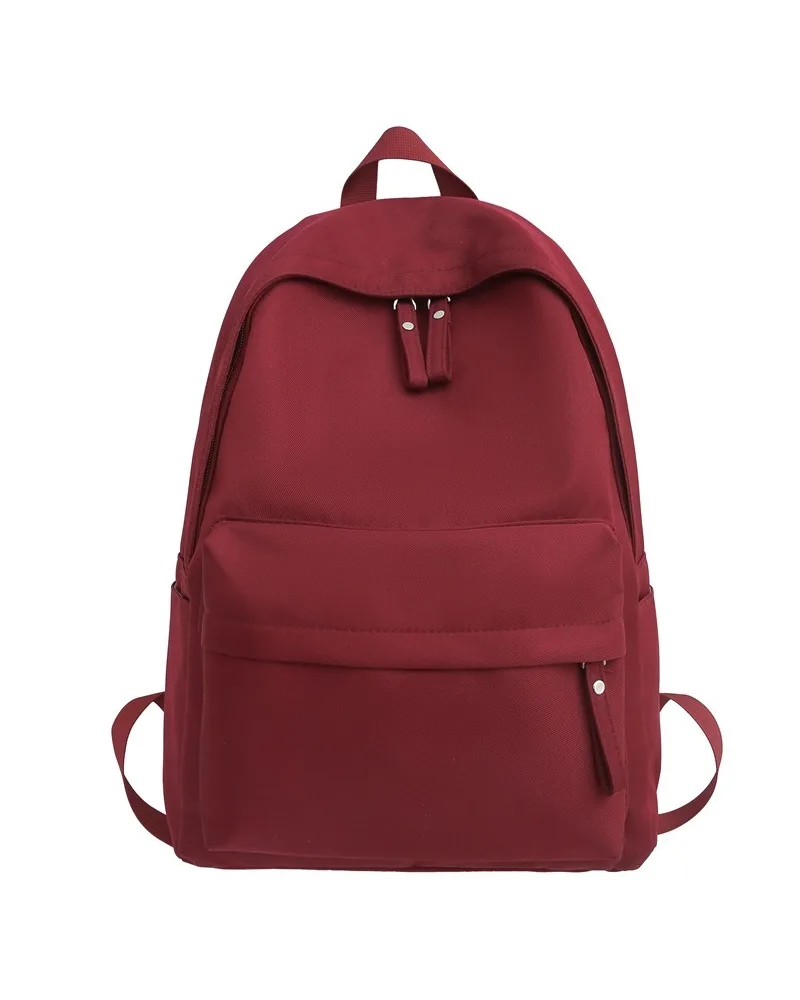 Simple new trendy brand solid color student schoolbag large capacity college style backpack college students men and women