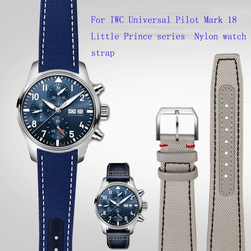 High quality nylon watch strap   for IWC World Pilots Little Prince Mark 18 Timing Series nylon canvas watch strap 20/21/22mm