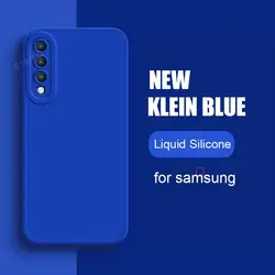 A50 70 30 Camera Protection Liquid Silicone Case For Samsung Galaxy A50 A70 A30 2019 Klein Blue Matte Cover A50S A30S