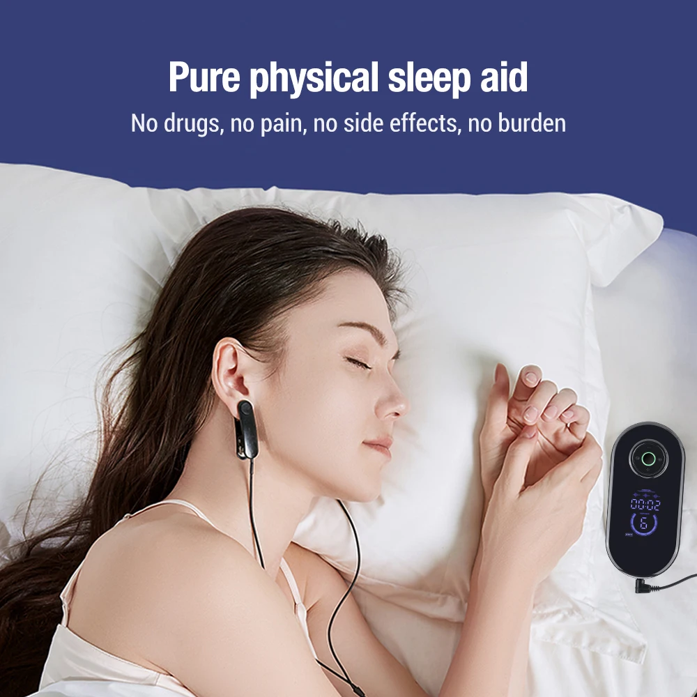 Sleep Aid Device Insomnia CES Electrotherapy Ear Clip For Anxiety Depression Migraine Relieve Anxiety Head Pain Fast Sleep Aid