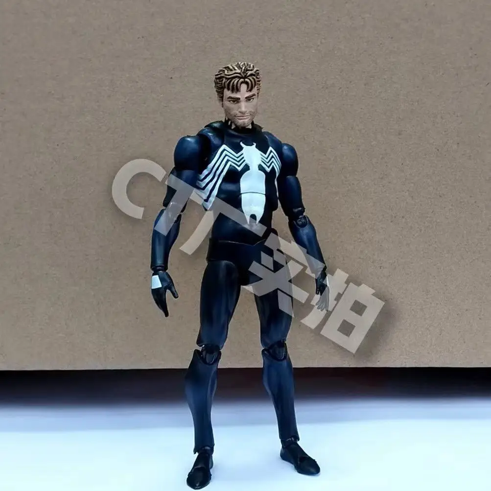 Mainan figur aksi Anime The Amazing Spider-Man Mafex 147 S.H.Figuarts Spider Man Ct 1/12 Venom symbiotik 6 "tokoh aksi