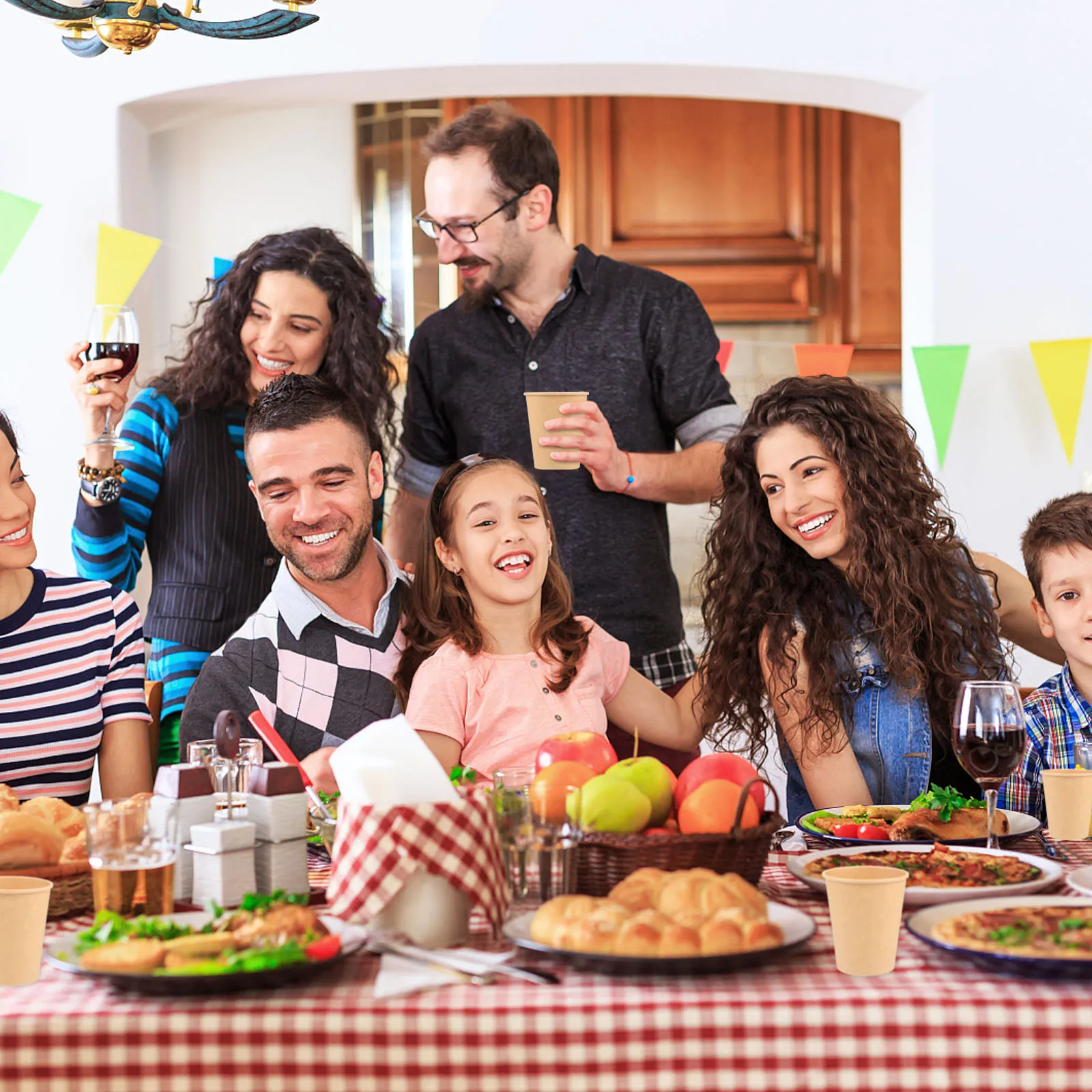 

20Pcs Kraft Paper Cups Sturdy for All Temperatures Hot Coffee Cold Beverages Food Containers Recyclable Party Cups