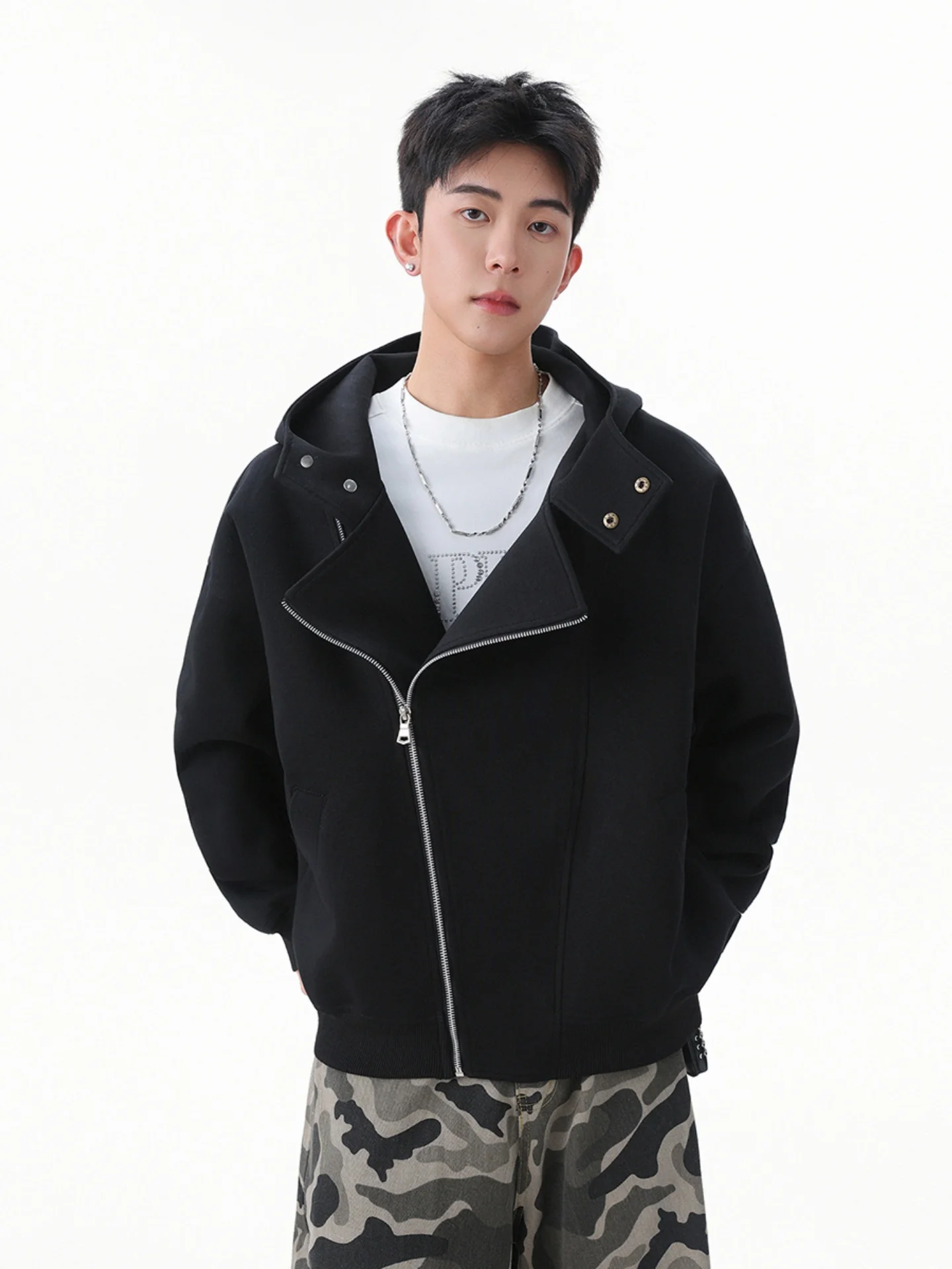 

Мужская толстовка на молнии Heavyweight Hoodie: американский стиль, Cleanfit, с металлической фурнитурой, длинный рукав, удобная спортивная и повседневная одежда