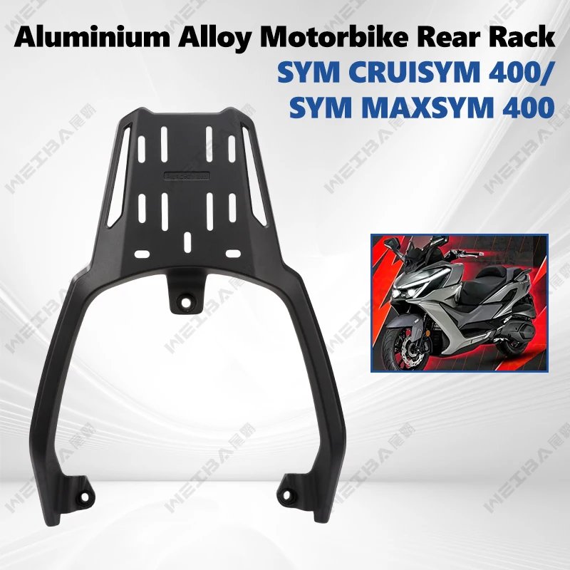 Durable Enlargement Rear Carrier Rack for SYM CRUISYM 400,Motorcycle Luggage Rack Storage Box Support for SYM MAXSYM 400