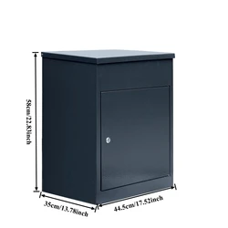 Dark Gray Waterproof Parcel Mailbox Large Houseuse Doorway Parcel Receiving Locker Keyless Anti-theft Security Metal Parcel Box
