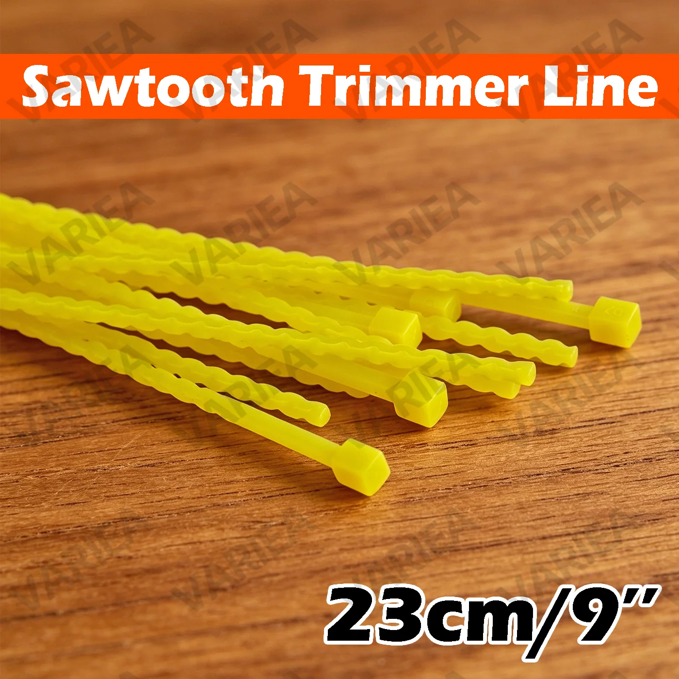 VARIEA-50pcs - 23cm lawn mower with durable serrated pre-cut trimming rope, 3.0mm square serrated rope, high cutting efficiency