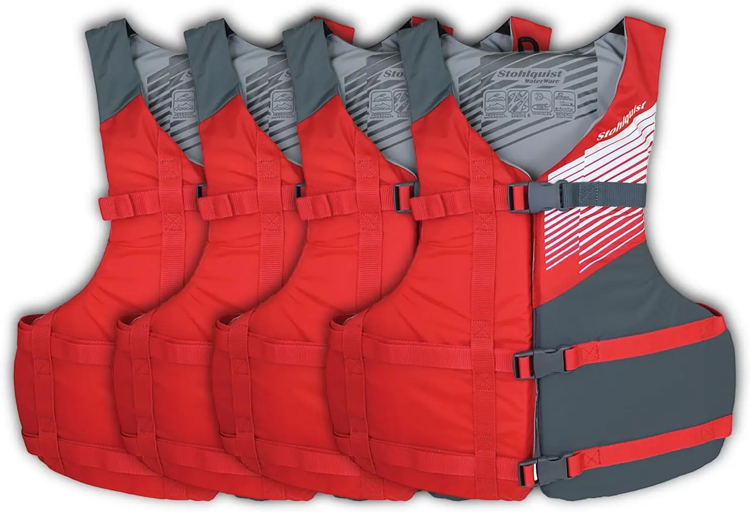 Universal Fit Adult Life Jacket PFD (2 and 4 Pack) Coast Guard Approved for Men and Women 90+ lbs, Lightweight Neopre