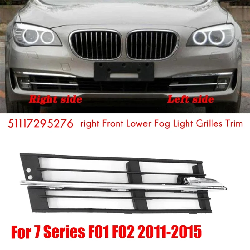 51117295276 Right Front Lower Bumper Fog Light Grilles Trim