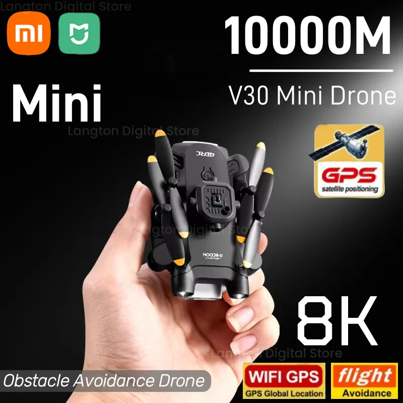 طائرة بدون طيار XIAOMI V30 Mini 4DRC مع كاميرا HD 4K 1080P FPV RC طائرات بدون طيار احترافية بخمسة جوانب لتجنب العوائق لعبة هليكوبتر بدون طيار