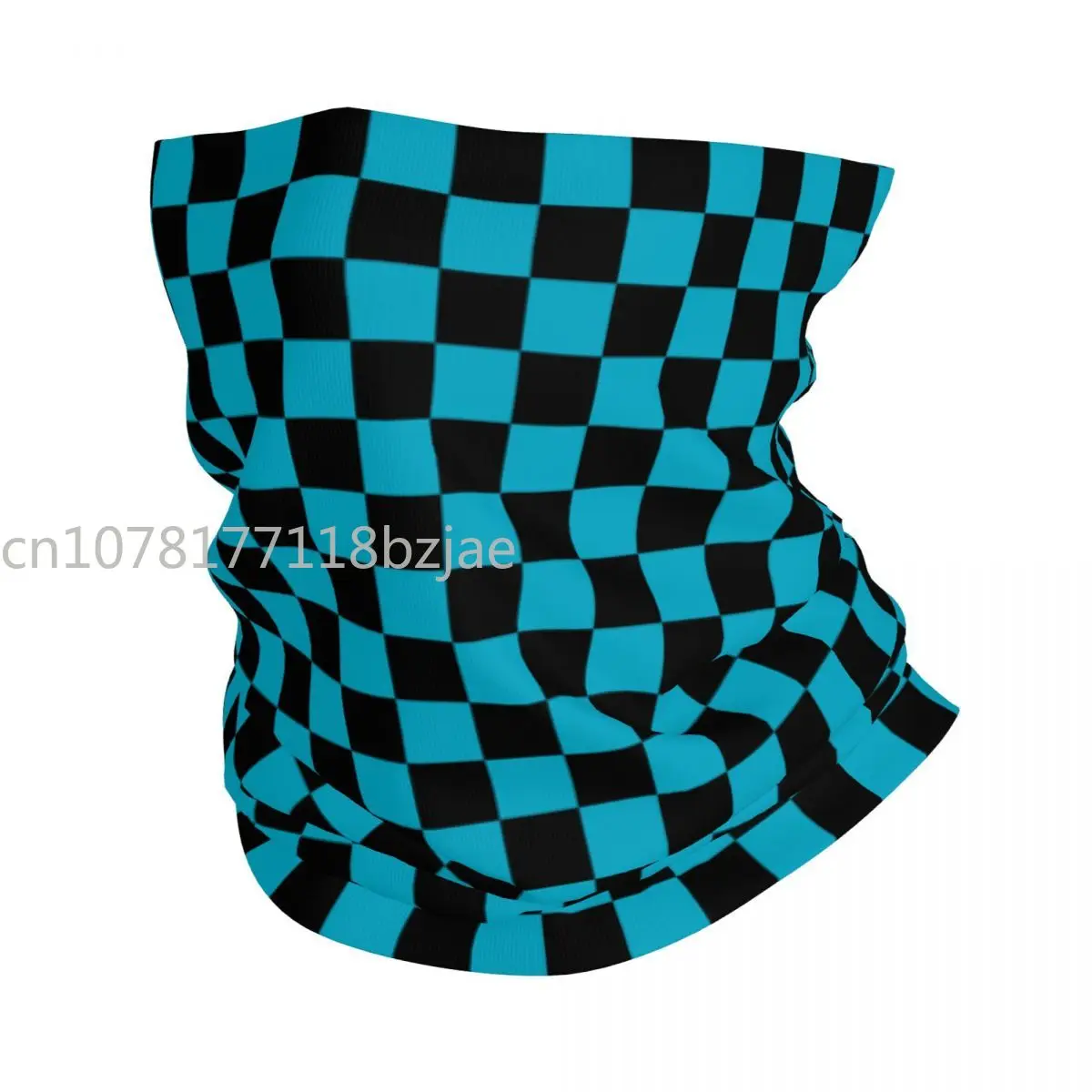 Bandana motif kotak-kotak hitam dan putih, syal penghangat leher tahan angin untuk Ski warna-warni geometris, ikat kepala pelindung kaki