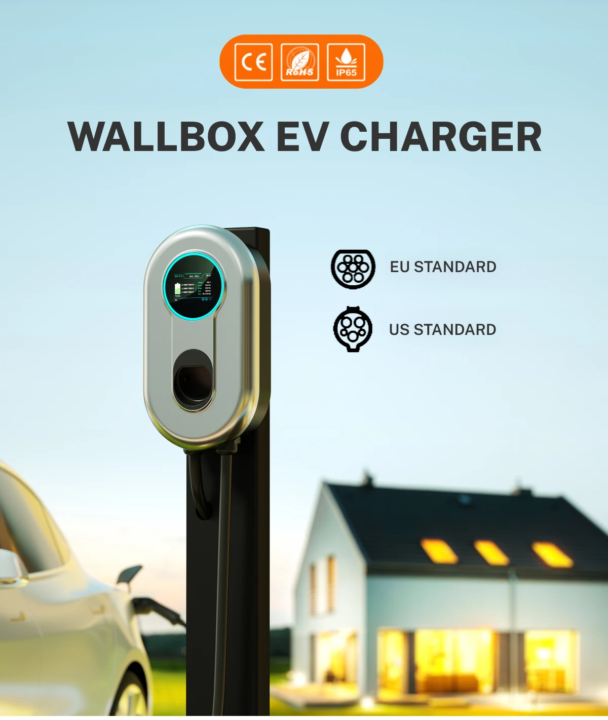 Easy Installation Home Level 2 Wall-mont Charger Wall Connector Plug-and-Charge Mode For All Tesla Models
