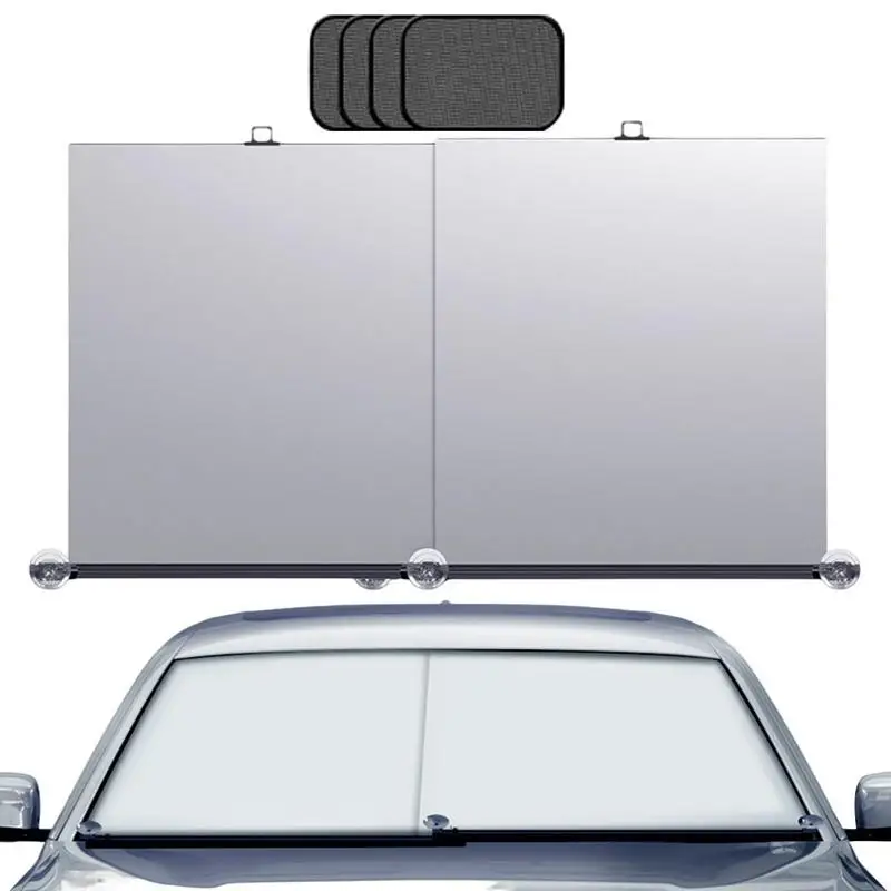 

Car Sunshade Car Sunshade Retractable Automatic Car Roller Sunshade Light Tight Sunscreen Heat Insulation Front Windshield