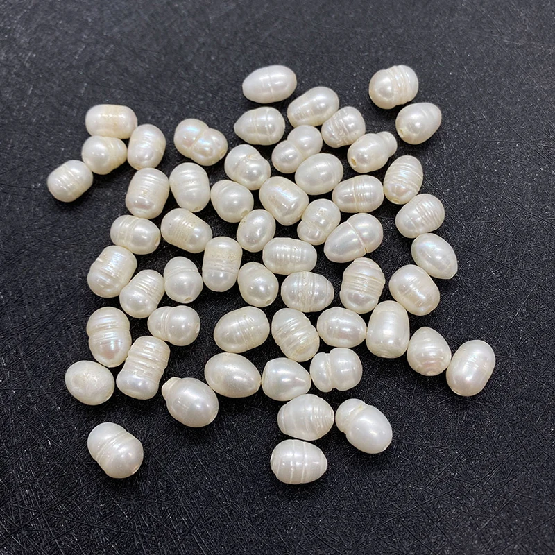 20Pcs/Set Natural Freshwater Pearls 5-15mm with Holes for DIY Jewelry Making Necklace Bracelet Pendant White Pearl Decoration