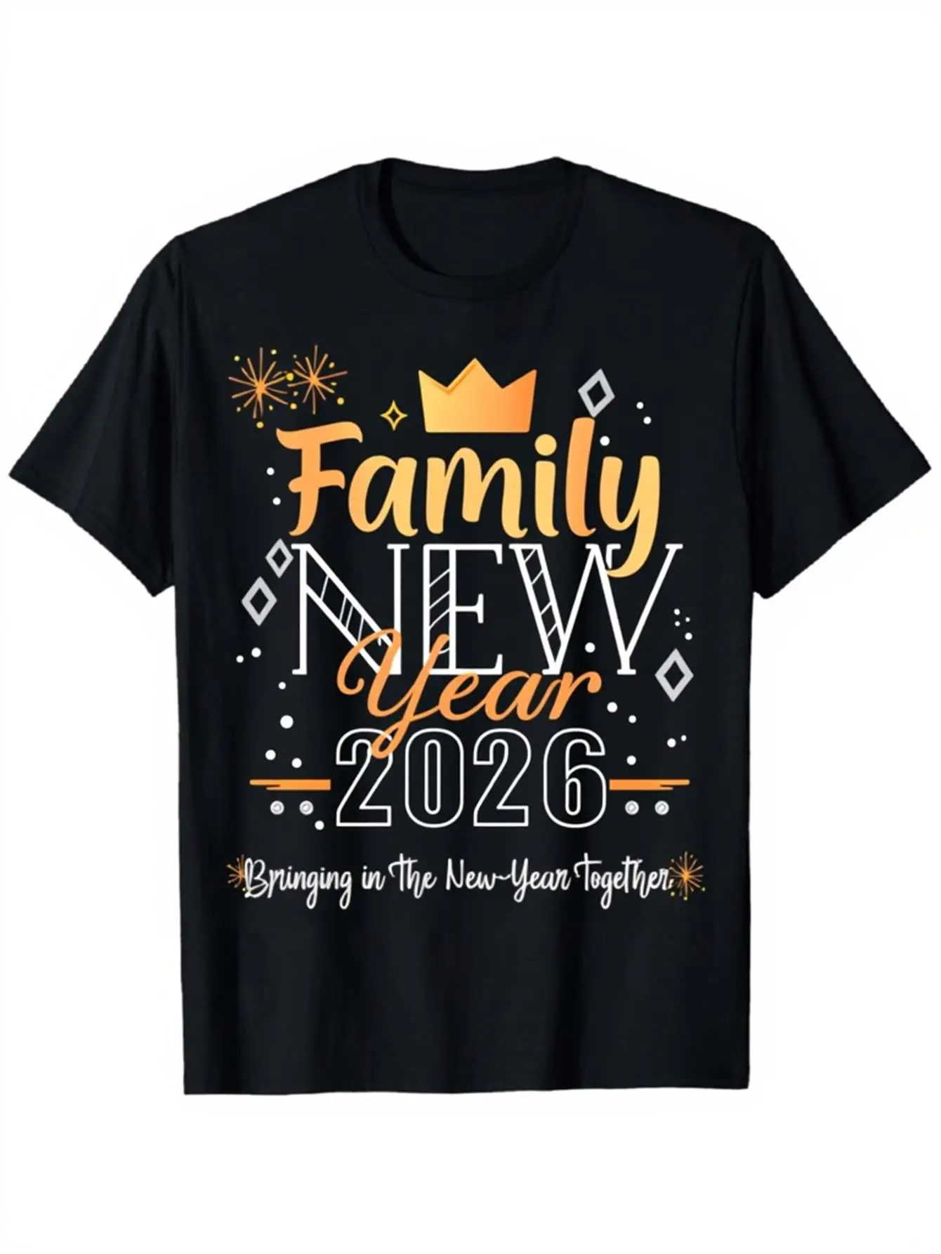 

2026 Family Matching T-Shirt - Vintage Retro Golden Print, 180gsm Stretch Fabric Party Tee