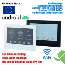 New VTH5321GW-W VTH5321GB-W 802.3af PoE Android 7-inch digital indoor monitor, Video Intercom monitor,wired doorbell monitor