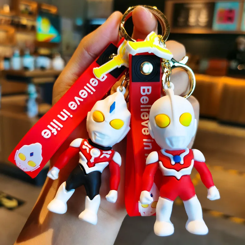 

Cartoon Animation Hero Ultraman Keychain Creative Figurine Doll Salted Egg Superman New Year Christmas Gift Y2k Fashion Toys