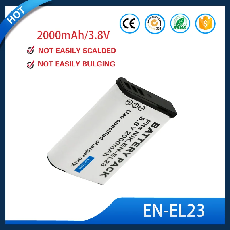 

EN-EL23 Battery 2000mAh Rechargeable Batteries For Nikon COOLPIX B700 P900s P900 P610s P610 P600 S810c EN EL23 Camera Battery