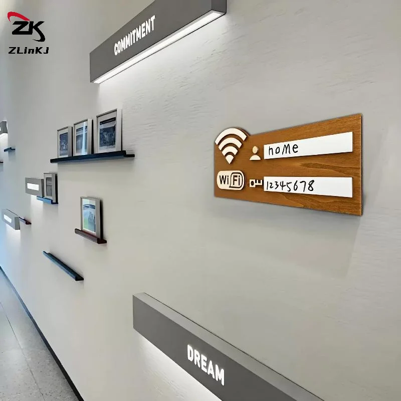 1Pc Rustic Wooden WiFi Password Sign Vintage Wall-Mounted Wireless Network Indicator Plaque MultiPurpose Home Decor Access