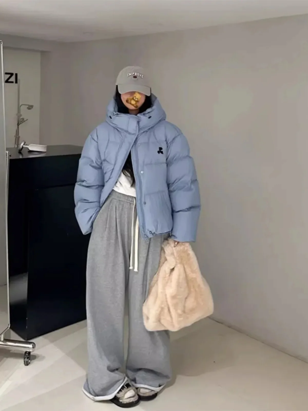 

Korean Style Loose Short Thickened Women's Cotton Jacket Coat Warmth Bread Hooded Winter New Design Outerwear