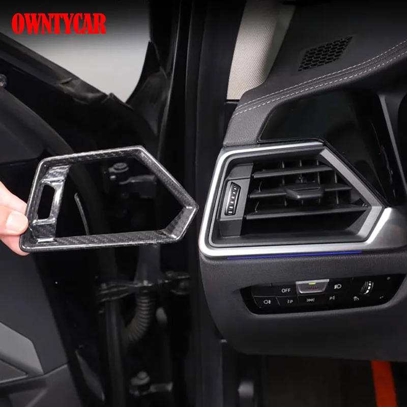 

For BMW 3 Series G20 2020-22 Real Carbon Fiber Car Center Console Dashboard Side Air Outlet Decorative Frame Sticker Accessories