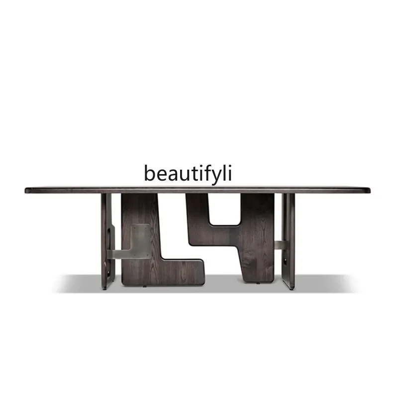 

Asmt56 Modern simple homestay medieval solid wood dining table Chinese retro personalized designer creative office long table
