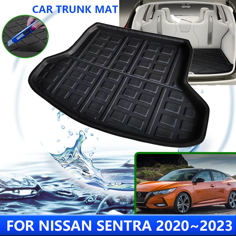 

For Nissan Sentra Sylphy B18 2020 2021 2022 2023 Auto Rear Trunk Tray Cargo Boot Waterproof Liner Mat Floor Carpet Accessories