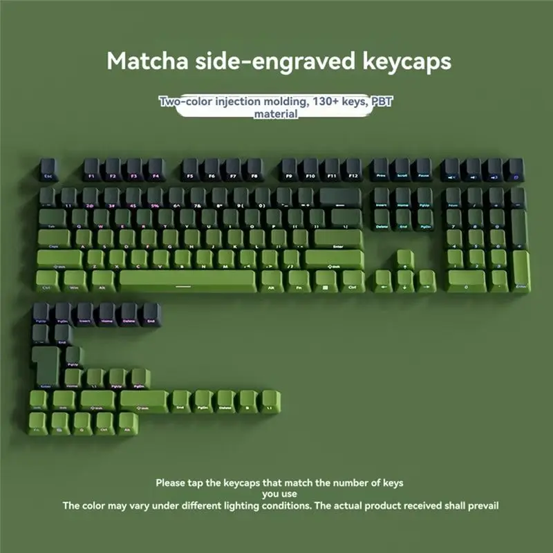 PBT Double Shot Keycaps Sidelit Light Backlit Cherry Profile Double Shot Side Print For MX Mechanical Keyboard