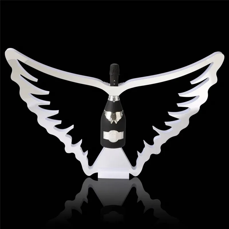 

Gold Silver Shape Wings Angel Champagne Bottle Presenter LED VIP Service Wing Wine Glorifier Neon Display for Night Club Party