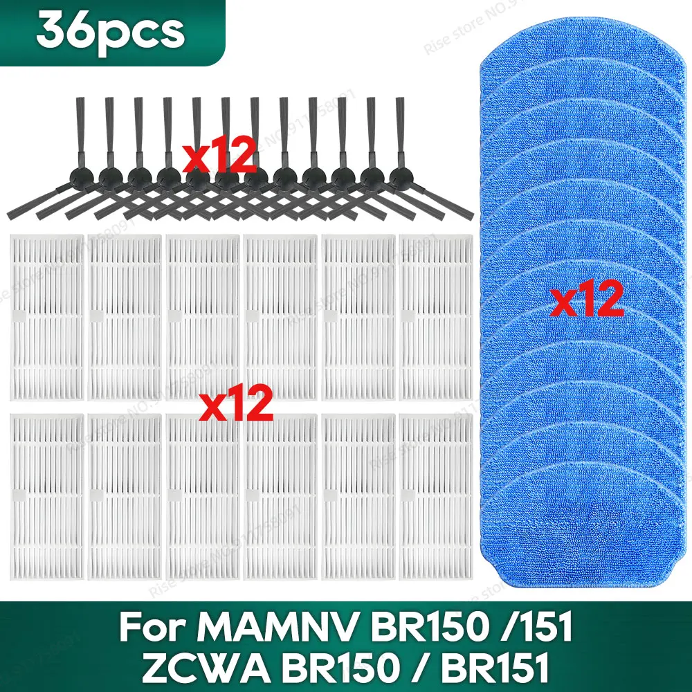 

Compatible for MAMNV BR151 / BR150 / ZCWA BR150 / BR151 / MANVINS G20 Parts Mop Hepa Filter Side Brush Accessories