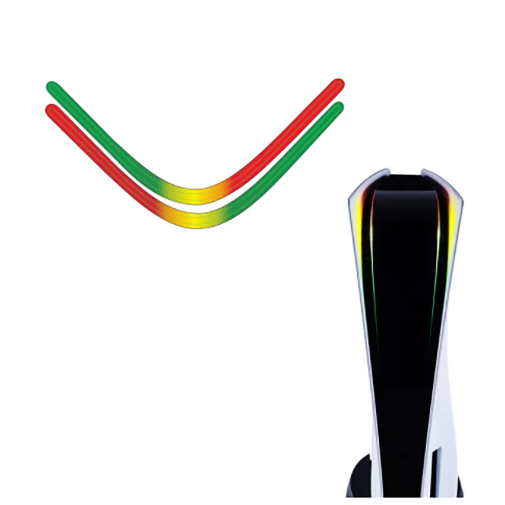 PS5 콘솔 LED 라이트 레인보우 그라디언트 라이트 데칼 콘솔 라이트 바 데칼 게임 액세서리, 1 개