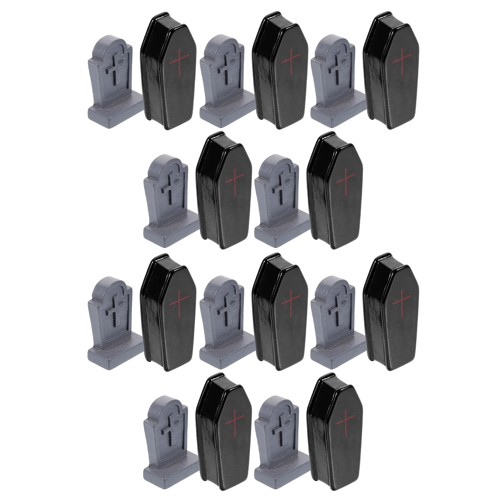 

20 Pcs Graveyard Coffin Halloween Resin Ornaments Micro Landscapes Toys Stone Cake