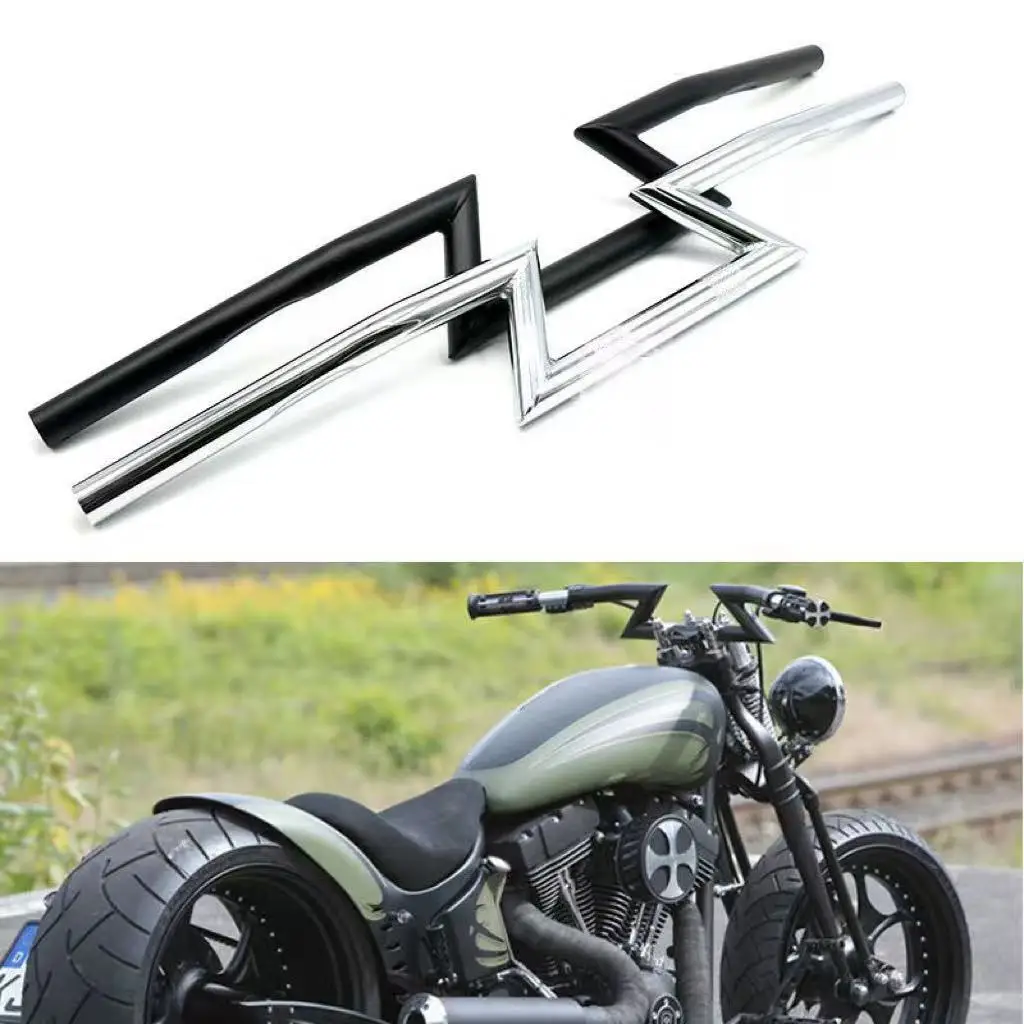 

Винтажный руль мотоцикла 22 мм 7/8 дюйма для кафе Racer Cruiser Bobber Chopper, трекер, ручка Z-Bars, руль для скутера