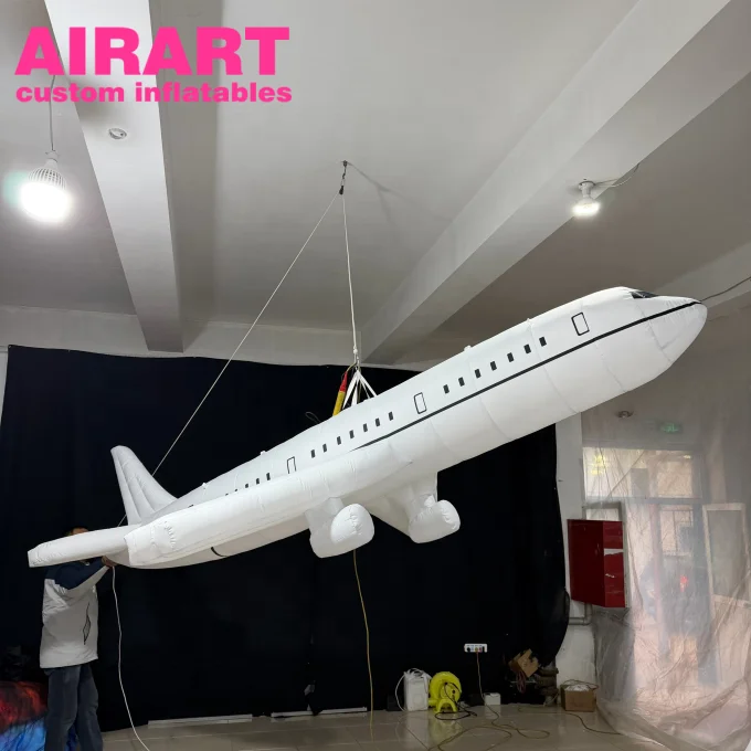 Party Inflatable Aircraft Decorations. White Inflatable Airplane Model For Display