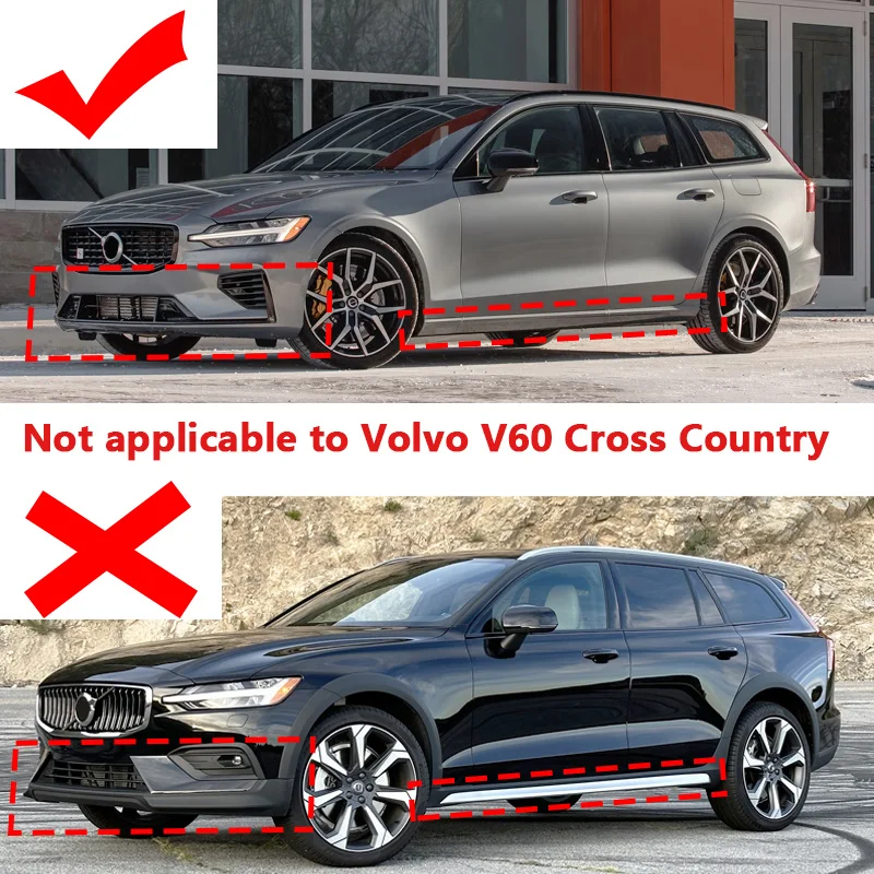 For Volvo V60 2019~2025 2020 2021 2022 2023 2024 4PCS Car Mudguards Wheel Mud Flaps Splash Guards Front Rear Fenders Accessories