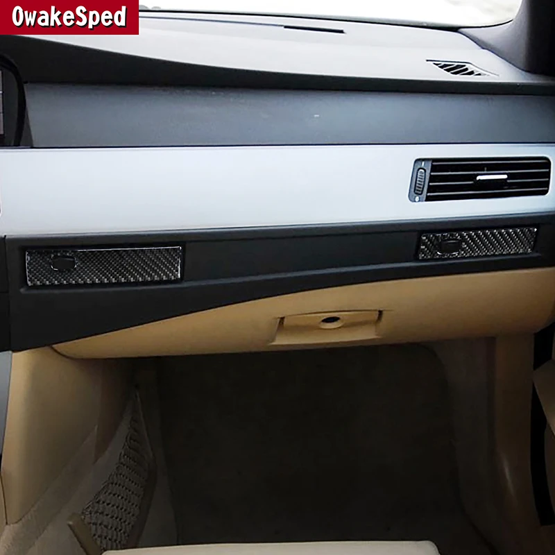 

Car Co-Pilot Water Cup Holder Trim Strip Stickers For BMW 5 Series E60 2006-2010 LHD RHD Carbon Fiber Interior Accessories Decal