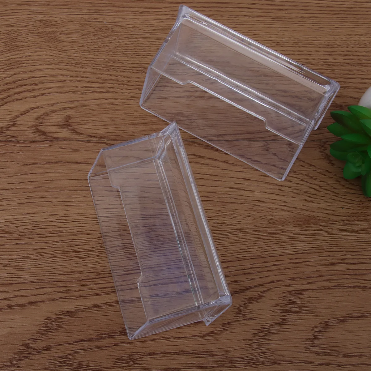 10 stuks visitekaartjeshouder transparant acryl desktop organizer standaard voor bureau opslag vitrine kleine identiteitskaart doos