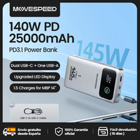 MOVESPEED M25Pro 25000mAh Power Bank 140W Type C Fast Charging External Power Supplies 100W PowerBank for MacBook Lenovo Laptop