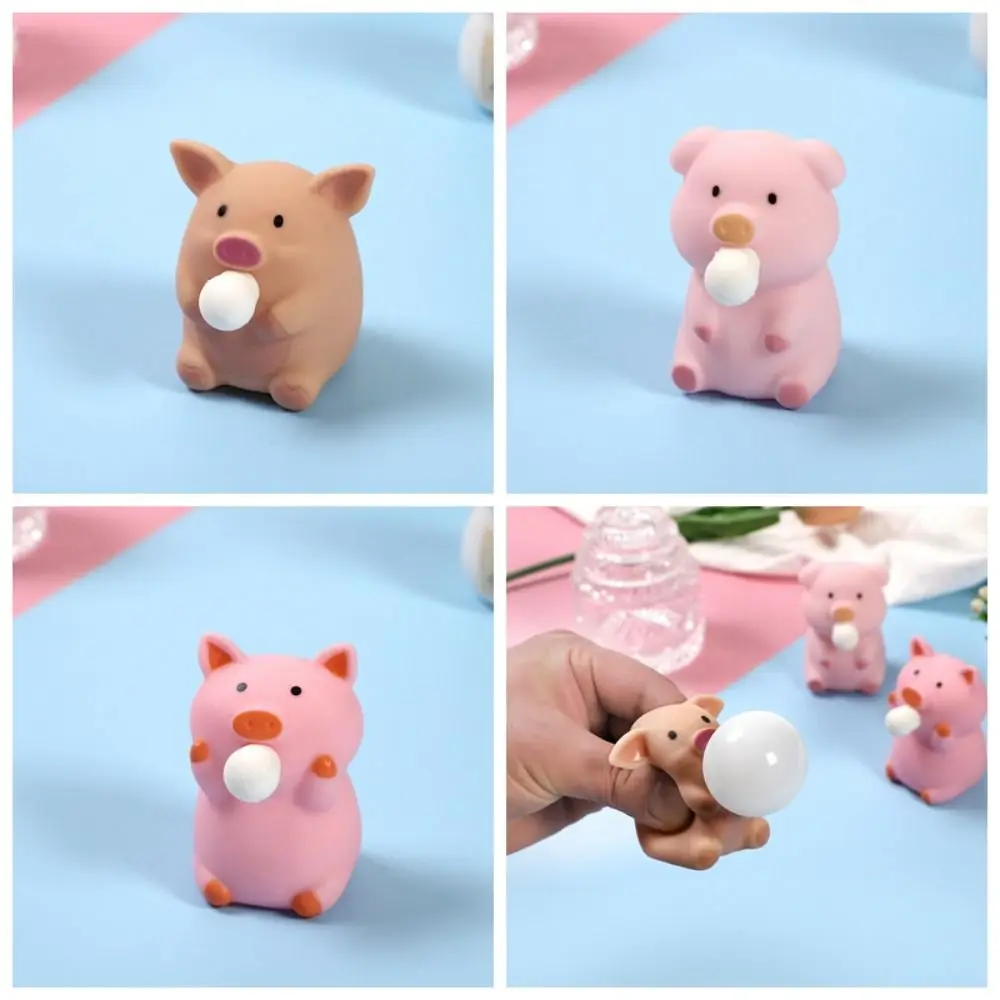 PVC Pinch Spit Pig Brinquedo, Stress Relief Toy, Doce Cor, Animal Vent Ball, Adulto Alívio Do Estresse, Presente do partido