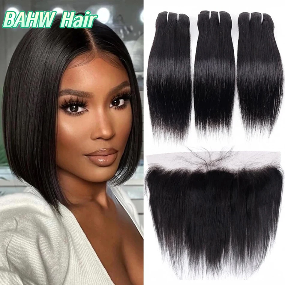 brazilian-straight-hair-bundles-with-13x4-lace-frontal-8-16-inch-100-virgin-human-hair-3-4-bundles-with-frontal-natural-color