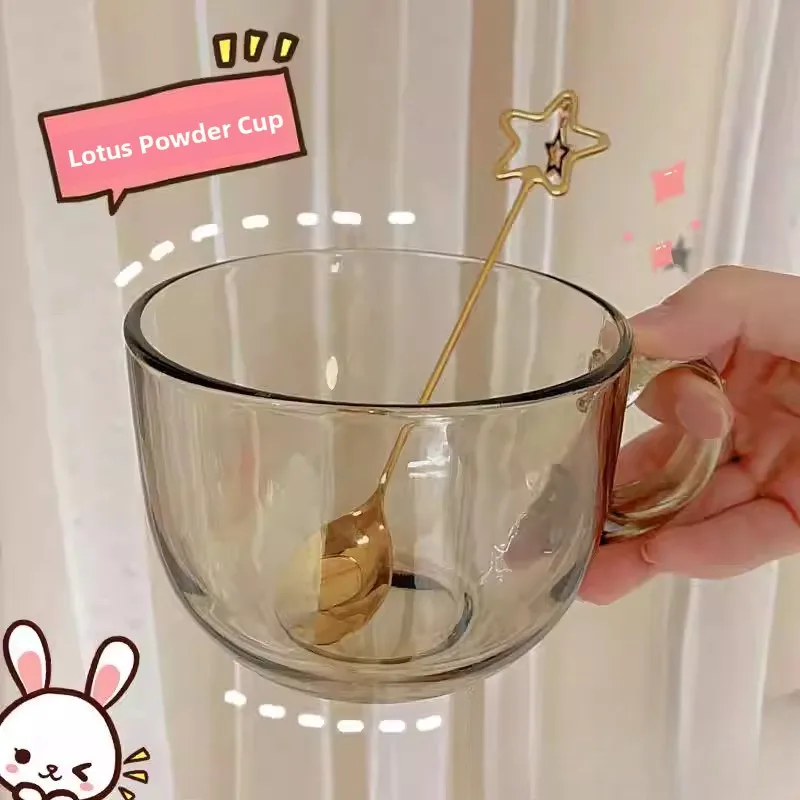 

Термостойкая стеклянная чашка с ложкой для заваривания напитков, приготовления овсянки, орехов, смузи, микроволновая чаша-кружка