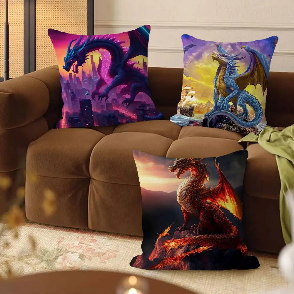 

Dragon Personalized Picture Text Home Decorative Pillows Household Gifts 45x45cm