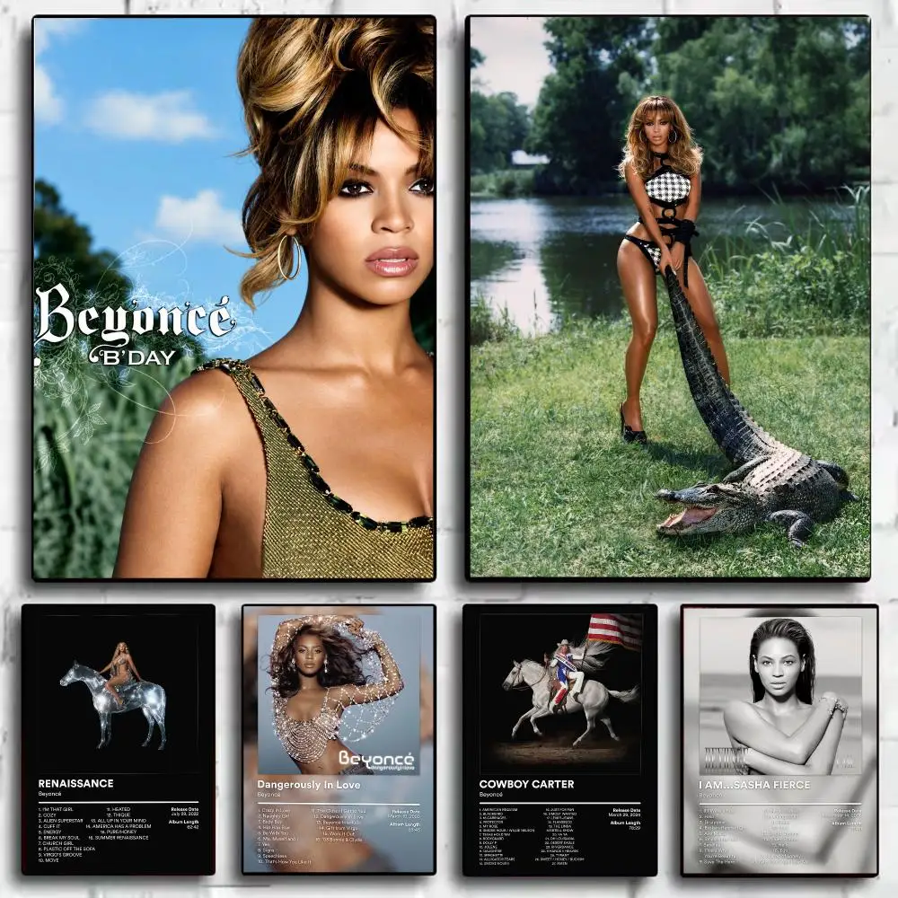 Singer B-Beyonce BDay Album Y2K Poster Modern Aesthetic Wall Art Print Minimalist Bedroom Living Room Home Decor Gift