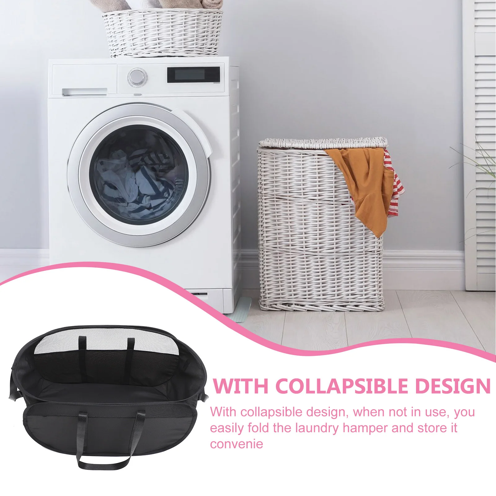 

Collapsible Laundry Hamper Portable Foldable Clothes Storage Basket Large Capacity Laundry Basket with Handles for Home Travel