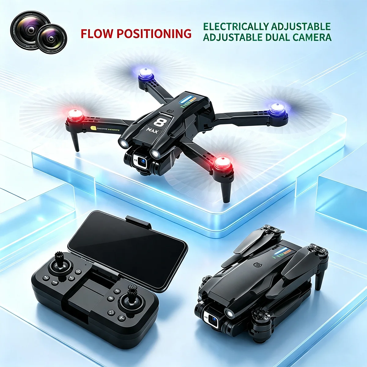 Drone Rc Folding - YT163 RC Drone With Dazzling Light