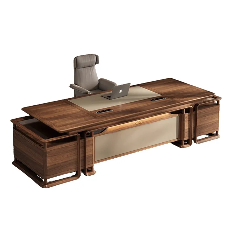 All solid wood Chinese-style Boss and chair combination office President Chairperson's Computer desk