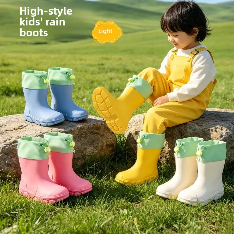 2026 Children's Rain Boots Boy Girl's Solid Colour Waterproof Rain Boots Comfy Non Slip Durable Water Shoes For Kid's Outdoor